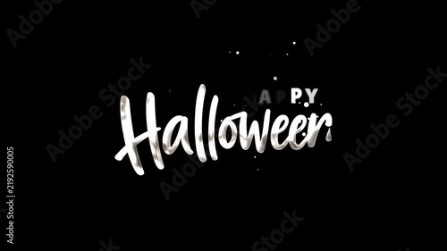 Happy Halloween Handwriting Lettering Animation in Orange and Silver, Festive Spooky Greeting Text Reveal for Halloween Celebration, Social Media, Video Intro, Motion Graphics and Seasonal Content