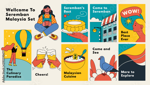 Welcome to Seremban, Malaysia travel poster set