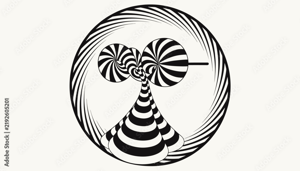 Fototapeta premium black and white abstract geometric illustration