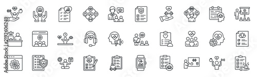 Wellness Health Programs Icon Set. Holistic Wellbeing Solutions, Health Improvement Strategies, Personalized Wellness Coaching, Preventive Healthcare Services Symbols Collection.