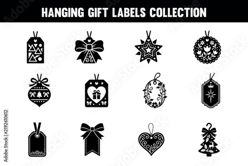 Gift Tag Design Vector Set – Elegant and Decorative Hanging Gift Labels Collection