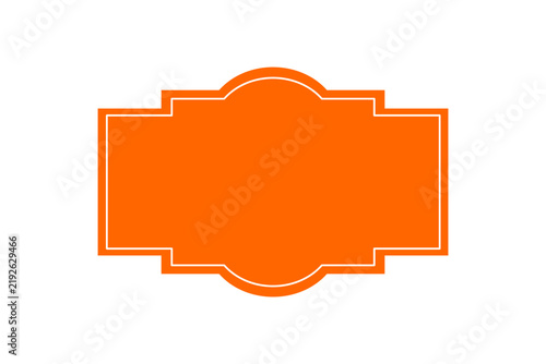 Orange Decorative Label Frame with White Outline