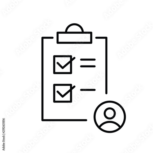 Task manager user, to-do list user. Pixel perfect, editable stroke vector icon