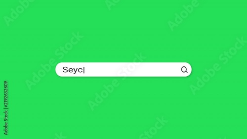 Seychelles Search Bar Animation Green Screen Travel. Perfect for travel, news, social media and marketing content.