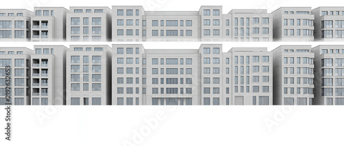 Modern HighRise Apartment Buildings in Urban Cityscape.