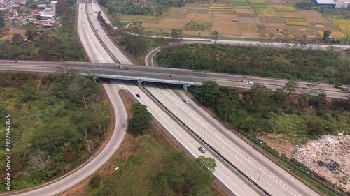 Aerial Drone View of Highway