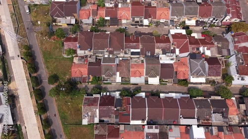 Aerial Drone View of Asian Residential Area