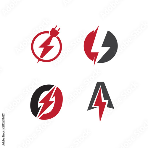 Obraz na płótnie Lightning Bolt Power Plug Energy logo