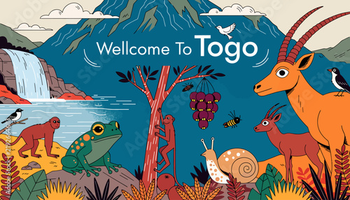 Welcome to Togo, wildlife and nature illustration