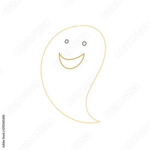 Plakat シンプルなおばけの線画イラスト