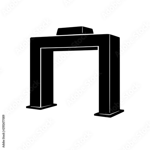 Metal detector gate icon for security and airport check isolated on white background 