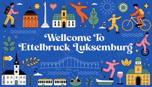 Welcome to Ettelbruck Luxembourg - City Icons and People