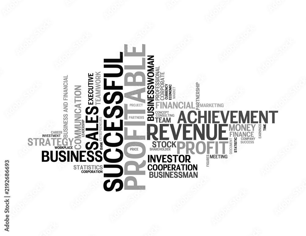 Fototapeta premium Abstract business concept background with success and profit keywords