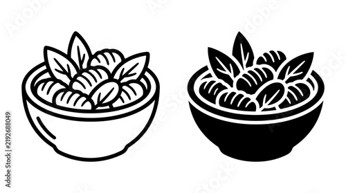 Gnocchi icon modern line and filled
