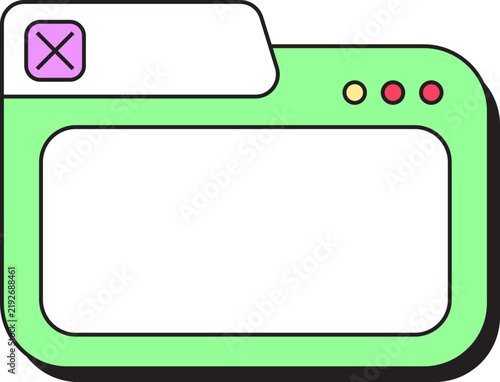 Retro Y2K Computer Window Frame Illustration