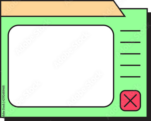Green Web Folder Window Vector Icon