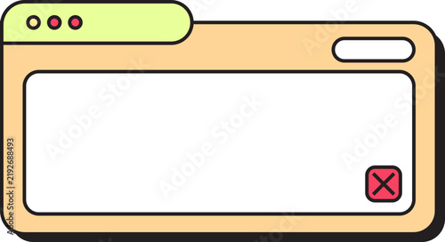 Cute Retro Browser Window Frame Vector