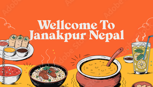 Welcome To Janakpur Nepal Food Illustration