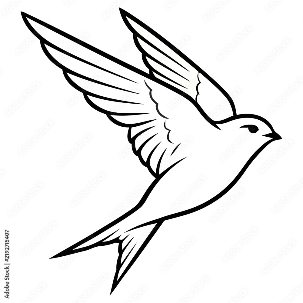 Fototapeta premium Stylized bird in flight
