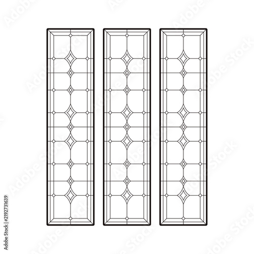 stained glass line art design windows ethnic