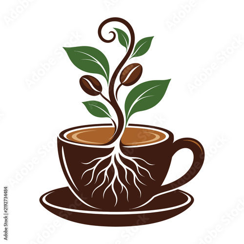 Coffee Plant Cup Emblem