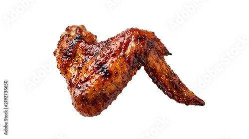Glazed BBQ Chicken Wings Isolated PNG Transparent Background