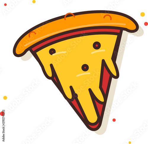 Flat pizza food icon collection featuring classic, gourmet, spicy, retro, and modern pizza designs.