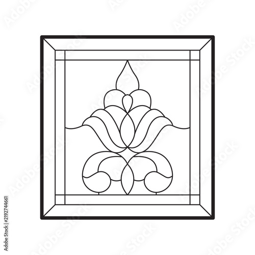 stained glass line art design windows ethnic 2