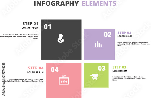 Four steps infographics design vector