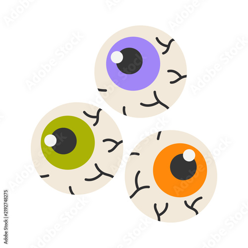 Spooky eyeballs for halloween celebration with colorful monster eyes