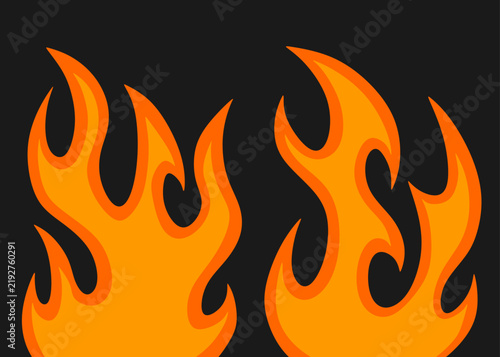 A set illustration of a flame pattern. Simple flame pattern