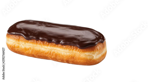 Chocolate Eclair Long John Donut with Glossy Dark Glaze Topping