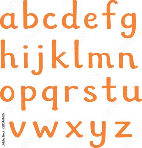 Hand Drawn Lowercase Alphabet Letters A to Z, Playful Kids Typography Learning Set