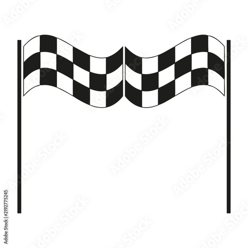 Race flag checker vector shape features simple wave banner. It represents creative sport sign.