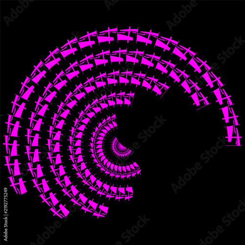 Spiral tunnel radar circle ring segment geometry pattern