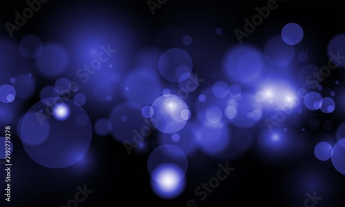 Abstract background featuring soft blue glowing circles and bokeh light effects on a deep black backdrop