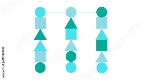 Quadro su tela Teamwork and Organizational Structure Concept with Connected People Icons