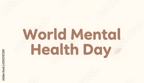 World Mental Health Day text banner with transparent background for awareness campaigns