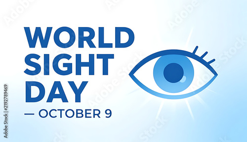 World Sight Day logo featuring stylized eye graphic with date October 9 for healthcare marketing