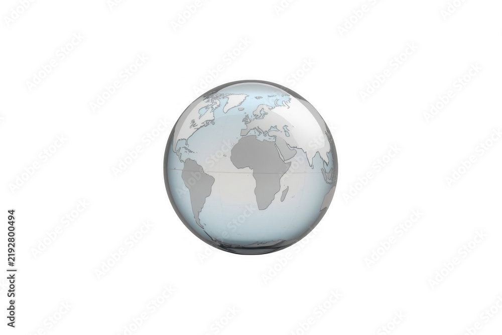 Fototapeta premium Glass Globe Showing World Map