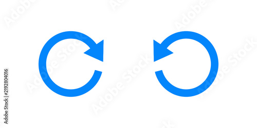 Obraz na płótnie Circular reload and refresh arrow icons for update and loop processes.