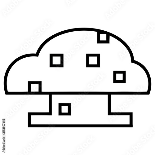 Outline of a mushroom with squares