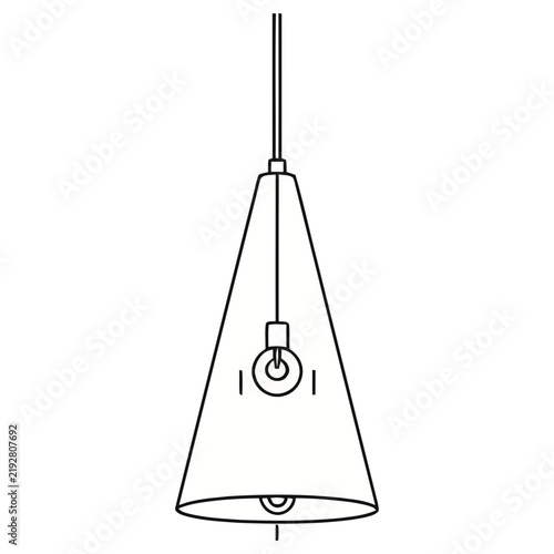 Pendant light with cone-shaped shade and bulb