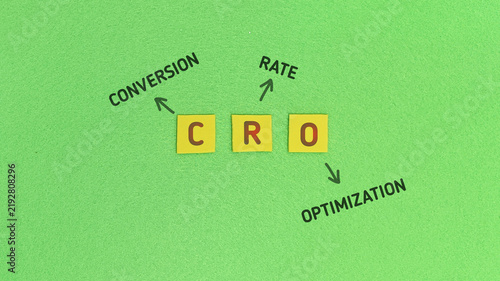 CRO Conversion Rate Optimization digital marketing concept with letter blocks