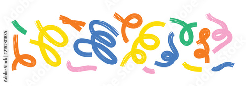 Colorful Squiggle Design Abstract Hand Drawn Wavy Lines And Brush Doodle Elements