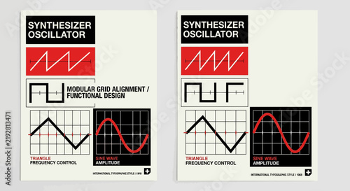Obraz na płótnie Synthesizer Oscillator Waveforms and Controls