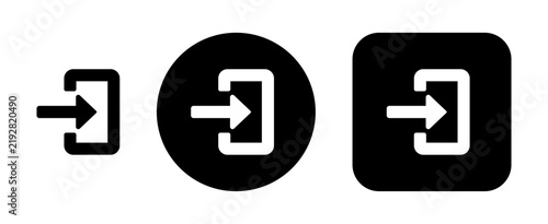 Bild auf Leinwand Login and sign in icon set featuring an entry door with arrow symbols in standal