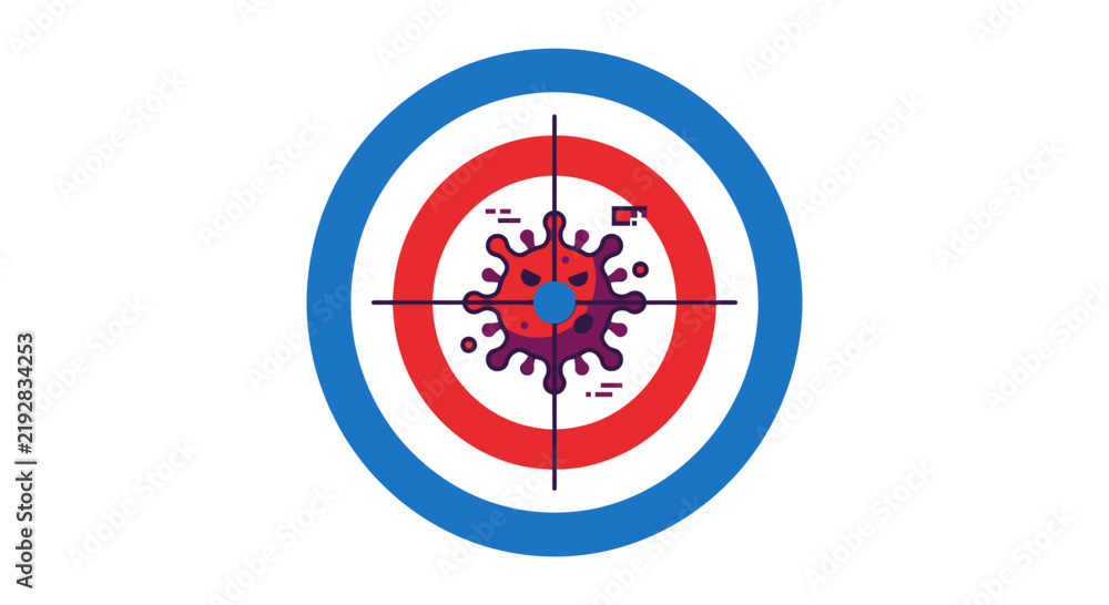 Fototapeta premium Coronavirus target illustration showing virus in bullseye.
