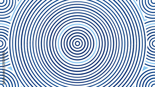 Concentric Ripple Pattern: A mesmerizing abstract pattern featuring a series of concentric blue and light blue circles, creating a hypnotic visual effect of expanding ripples.