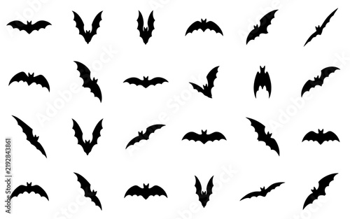 Halloween Bat Silhouette Collection with Varied Wing Shapes